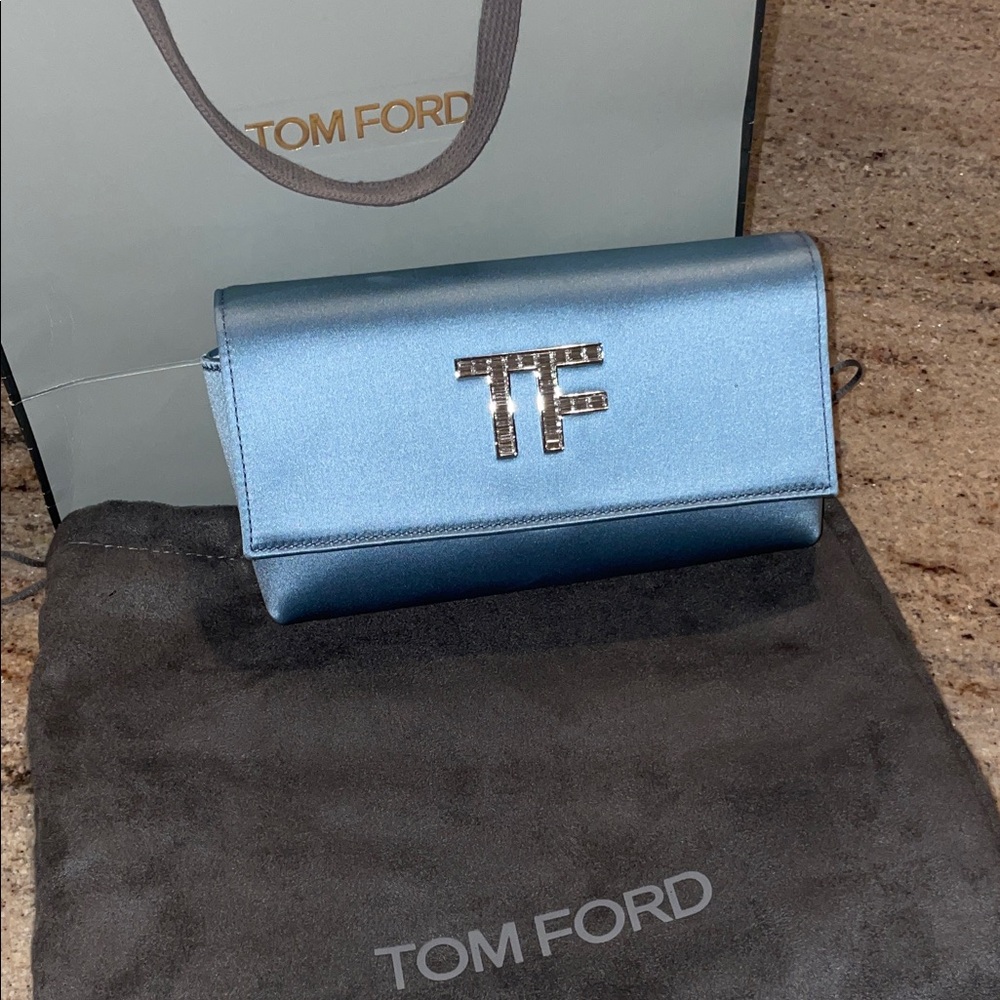 Tom Ford Metallic Blue Clutch